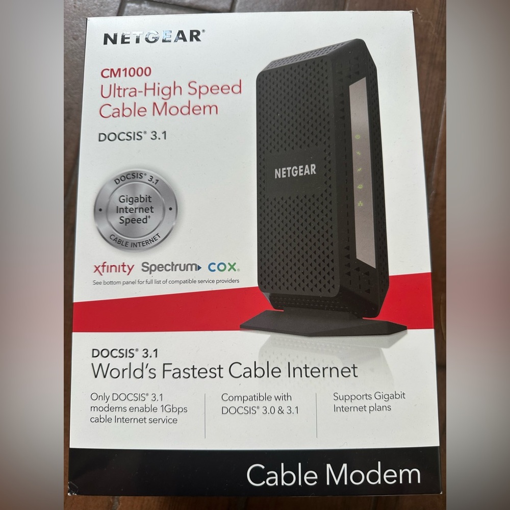 NETGEAR CM1000-100NAS DOCSIS 3.1 Gigabit Cable Modem